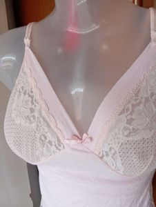 Pretty Pink Lace Trim Bralette
