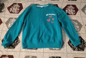 Teal "Be Happy" Graphic Sweatshirt