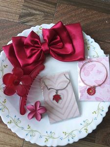 new hair accessories combo red colour