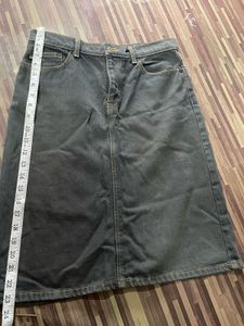 Classic Grey Denim Skirt