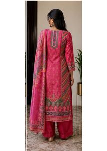 Elegant Pink Printed Kurta Set with Dupatta