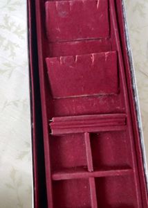 METAL JEWELLERY BOX WITH VELVET LINING INSIDE