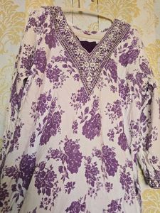 Purple Floral Kurta set