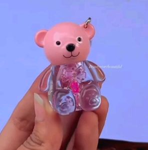 Cute Pink teddy lipgloss Keychain