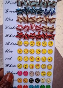 Fun Emoji &amp; Star Stud Earrings Set pair of 36