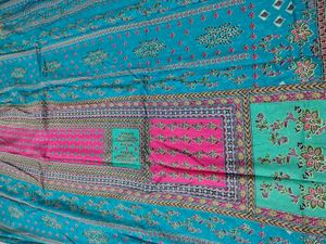 Beautiful Blue &amp; Pink unstitched suit