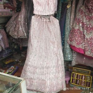 Stunning Pink Embroidered  &amp; mirror Lehenga Choli