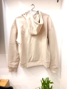 Shein Cream Hoodie with Heart Graphic