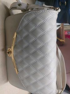 Quilted Shoulder Bag with Gold Accent