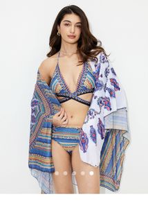 Boho Print Bikini Set with Sarong