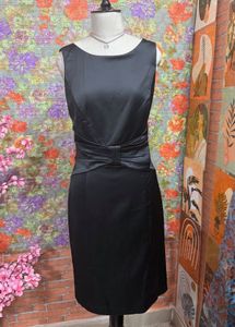 3 for 999 Elegant Black Satin Sheath Dress