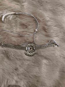 Oxidized Silver Choker &amp; Earring Set