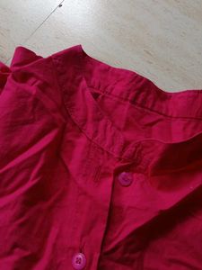 Vibrant Pink Button-Up Top