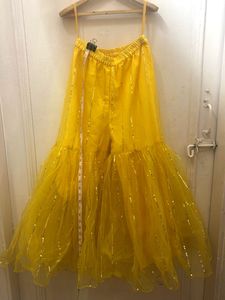 Stunning Yellow Sequined Palazzo kurta set