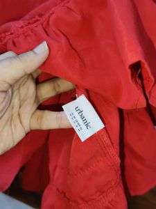 URBANIC -  Red Ruffled Dress