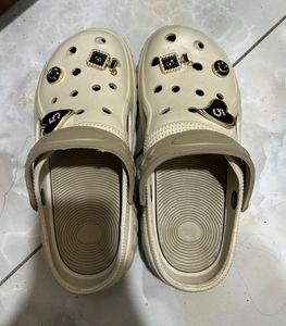 Stylish Cream Clogs with Charms