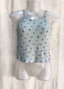 Floral Ribbed Tank Top