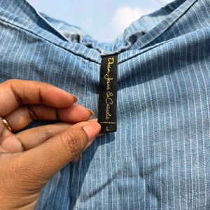 Blue Striped flared Pants