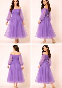 Off-Shoulder Lavender Tulle Dress🪻💜