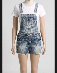 Dungaree jumpsuit, blue washed effect