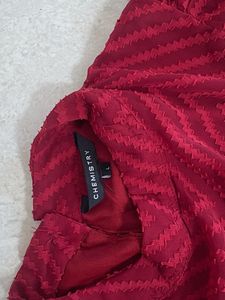 Stylish Red Puff Sleeve Top