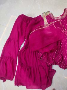 Magenta Sharara Set