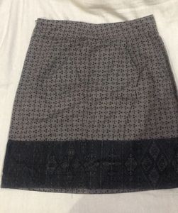 A-line Cotton Skirt | Grey Color | With Zipper