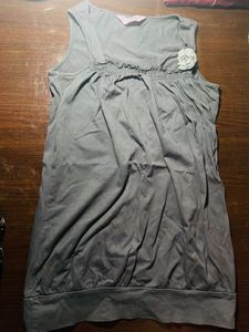 Stylish Grey Tank Top with Shoulder Detail