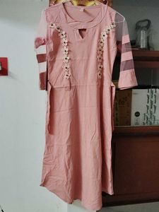 Pink Embroidered Kurta