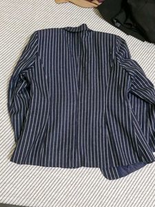 Navy Pinstripe Blazer