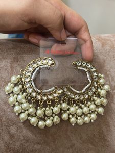 Elegant Pearl &amp; Kundan Jhumka Earrings