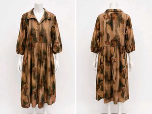 Boho Print Button-Up Midi Dress