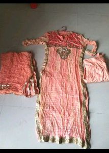 Embellished Peach Kurta set