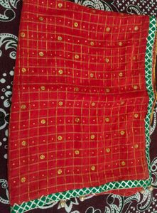 Pink Checked saree