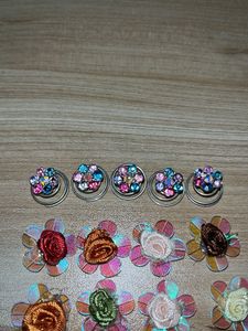Sparkling Flower Hair Pins Set