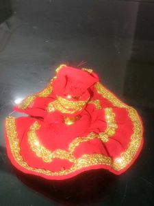 Beautiful Red &amp; Gold dress for krishna ji