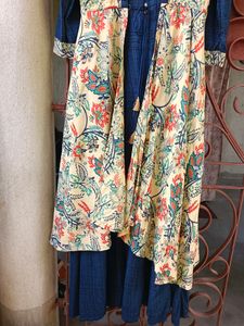 Branded Beautiful Navy Blue Kurta With Outer💙🧡💙