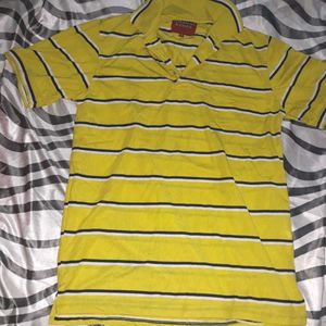 American Ranger Men's Yellow Striped Polo T-Shirt
