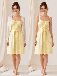 Charming Yellow Floral Summer Dress