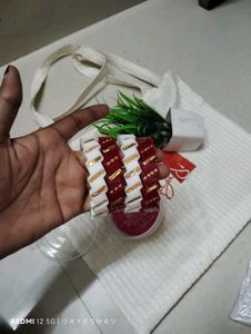 Red &amp; White Bangles Set