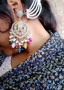 Statement Earrings with Pearl Drops