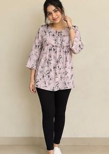 Dusky pink Floral Print tunic