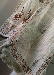 cream colour gharara and top with dupatta
