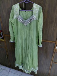 Green Embellished Kurta