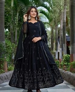 Elegant Black Kurta Set with Dupatta