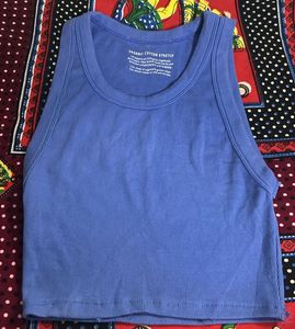 Blue Ribbed Tank Top