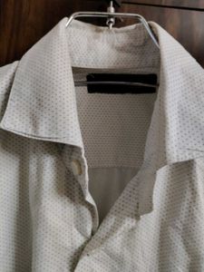 Men's White Patterned Long Sleeve Shirt