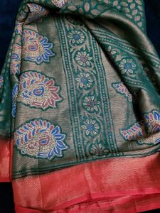 Elegant Green Saree with Blouse