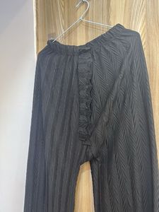 Pleated Black Wide Leg Pants