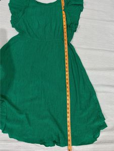 Emerald Green Flutter Sleeve Dress